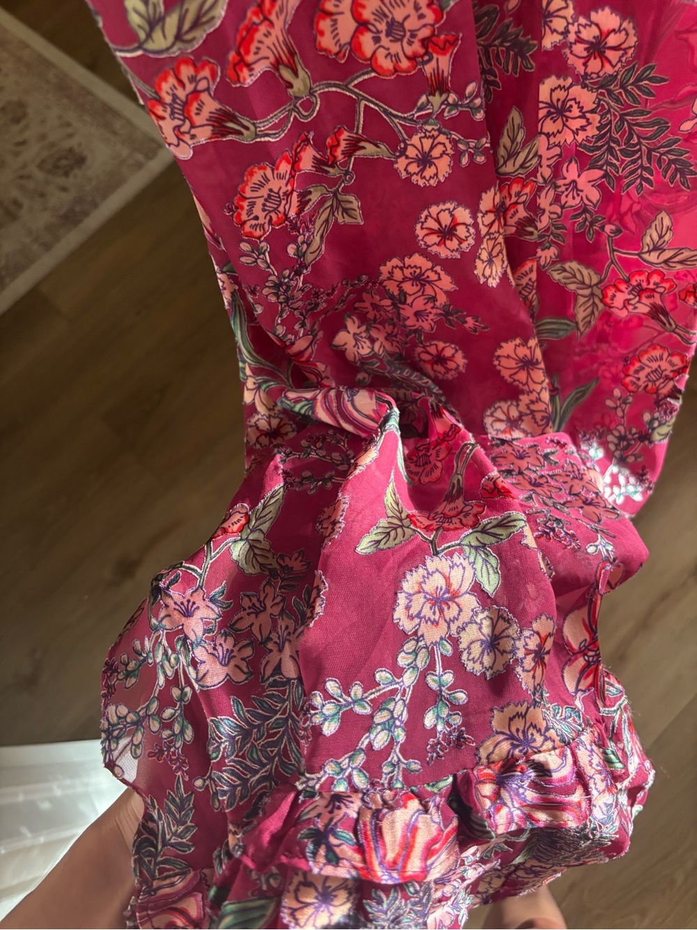 For Love & Lemons Burgundy Floral Maxi Dress - Picture 6 of 7